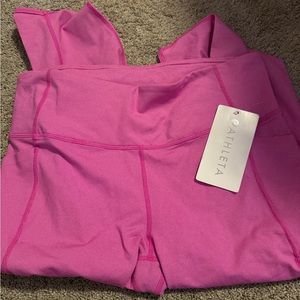 Athleta 3/4 length pink striped legging